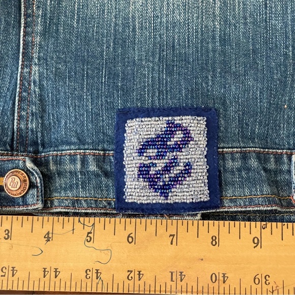 VINTAGE Rocawear Denim Jacket With Custom Beadwork - Picture 11 of 13
